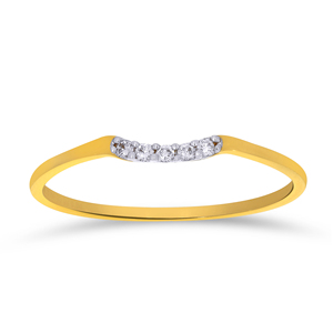 Bague à bande incurvée sertie de diamants - Bague de fiançailles en or de qualité supérieure pour femme - 0,35 ct de poids total - Fournisseur en gros - Product Image 1