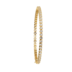 Pulsera de Tenis Vintage con Diamantes Redondos Grandes Cultivados en Laboratorio, Certificados por IGI, Chapados en Oro de 18K, Joyería de Moda al Mejor Precio - Product Image 3