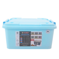 Conteneur alimentaire en plastique durable multifonctionnel moderne de 20 L en PP avec roulettes empilables, facile à nettoyer, couvercle étanche, rectangulaire