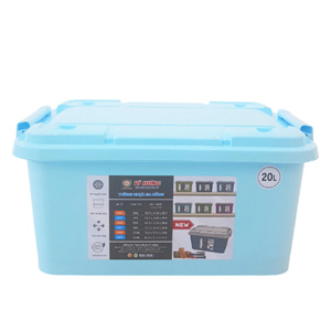 20L Modern Multifunctional <b>Plastic</b> Food Container with <b>Wheels</b> Stackable Waterproof Lid Rectangle Design - Product Image 4