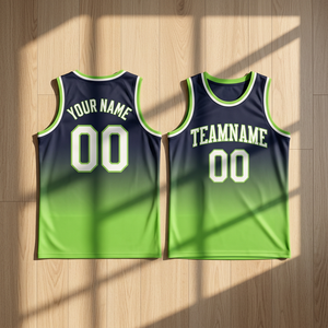 Camiseta de Baloncesto Sublimada Personalizada, Sin Mangas, Degradado Verde Marino, Unisex, Transpirable, de Poliéster, con Nombre y Número del Equipo para Adultos - Product Image 4