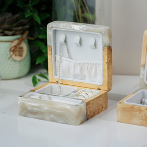 Boîte à bijoux en bois Breakwooden, boîte à alliances, boîte de demande en mariage, boîte à alliances d'anniversaire en bois - Product Image 2
