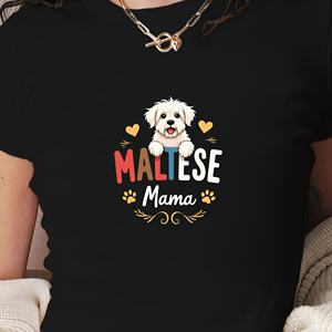 Camiseta corta ajustada a la moda para mujer Perro maltés con elementos decorativos Estampado de estilo Y2K en tela de punto - Product Image 3