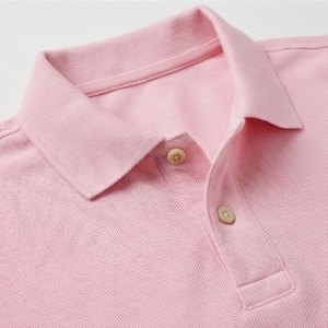 Polo en piqué de coton rose à manches courtes pour homme, couleur unie, respirant, tissu tricoté, coupe classique - Product Image 4