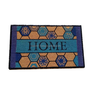 Estera de fibra de coco blanqueada con respaldo de PVC duradero con diseños creativos y colores vibrantes para la decoración del hogar - Product Image 1