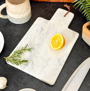 Planche à découper décorative moderne carrée, durable, compatible lave-vaisselle, en marbre naturel, pour la préparation des aliments, la pâtisserie, le service élégant - Product Image 6
