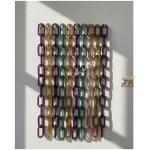 ILAHI's Modern Art Deco Eco-Friendly Acrylic Curve Vertical Pattern Chain Wall Accents Handmade Hanging Earth-Friendly Diwali - Product Image 2