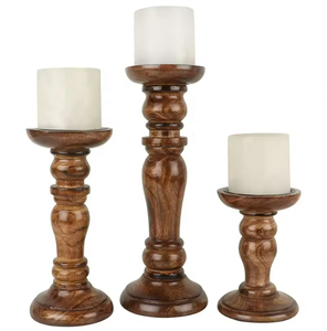 Soporte de vela de madera de la mejor calidad, soporte decorativo ecológico para el hogar, Hotel, jardín, para decoración de habitación de Navidad, hecho a mano en la India - Product Image 1