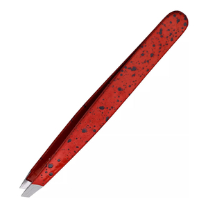 Pince à épiler HARBOR INDUSTRY en acier inoxydable rouge moucheté, pointe carrée, légère, professionnelle, durable, outil de précision pour le visage - Product Image 1