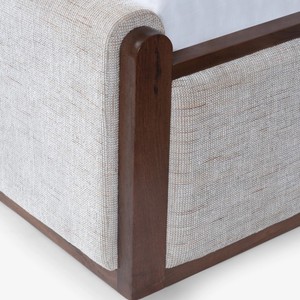 Modern Upholstered <b>with</b> Fabric <b>Bed</b> Frame <b>Queen</b> Size Soft <b>Bed</b> <b>with</b> Quilted Headboard and Footboard - Product Image 5