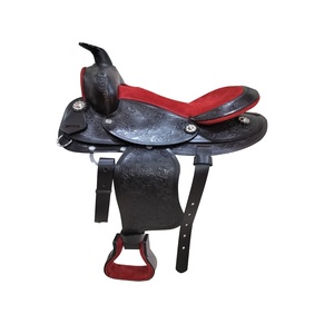 Selle de cheval Western en cuir de buffle avec rembourrage rouge, quincaillerie en cuir, arceau en bois, modèle Srs00155, taille 17 pouces - Product Image 1