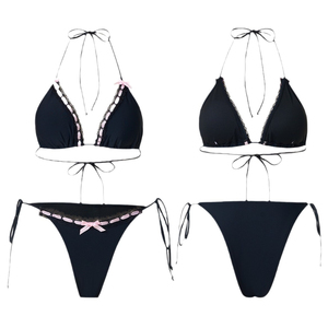 Nuevo Conjunto de Bikini Estampado con Cuello Halter para Mujer, Dos Piezas, Tanga, Transpirable, de Secado Rápido, Ecológico, Traje de Baño, Ropa de Playa - Product Image 4