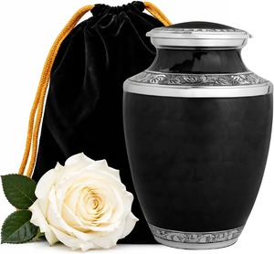 Heavy Duty Silver Cremation <b>Urn</b> for Adult Human Ashes with Birds Going Home <b>Large</b> Aluminium <b>Urn</b> Classic <b>Urn</b> and Velvet Bag - Product Image 3