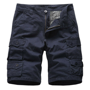 Pantaloncini Cargo Neri <span class=keywords><strong>da</strong></span> Uomo a Vita Media con Chiusura a Bottoni in Tela, Casual, Lunghezza <span class=keywords><strong>Bermuda</strong></span> con Tasche Multiple - Product Image 2