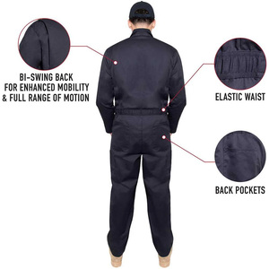 Unisex Black Cotton <b>Waterproof</b> Thermal <b>Work</b> Coverall Dust Proof Industrial Safety Uniform - Product Image 2