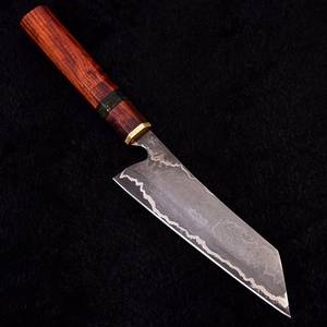 Handmade Eco-Friendly Santoku Chef <b>Knife</b> Damascus Steel <b>Sharp</b> Blade Rosewood Handle Ambidextrous Modern Design 6-7.9in Blade - Product Image 3