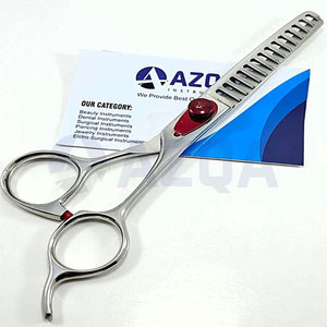 Ciseaux à effiler les cheveux en acier inoxydable avec vis rouge à 15 dents et tension réglable pour salon de coiffure - Product Image 4