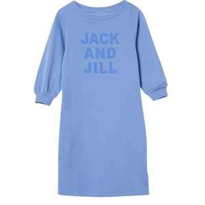 Robe pull décontractée bleue à manches longues pour femme Jack and Jill, coupe ample, longueur midi, mode hiver, vente en gros - Product Image 1