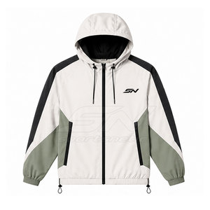 Athletic <b>Men</b> Lightweight Hooded Windbreaker Shorts Set Matching Sports Jacket And Shorts For Running Gym Outdoor Activewear - Product Image 5