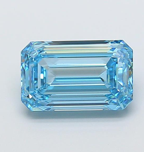 Diamante Cultivado en Laboratorio con Certificación IGI, Corte Esmeralda de 3.59 CT, Color Azul Intenso, Claridad VVS2, CVD LG 752552283 ROYAL GEMS para Joyería - Product Image 1