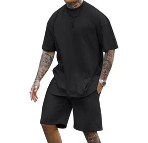 Conjunto Deportivo Ligero de Verano para Hombre, Transpirable, de Dos Piezas, Camiseta y Pantalones Cortos, Ropa Casual Urbana, Fabricante OEM ODM - Product Image 1