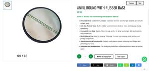 Yunque Redondo para Joyería, Bloque de Martillado de Acero Cromado con Base de Goma, 6 Pulgadas, para Conformado de Metal |   N.º de artículo GS-10E - Product Image 3