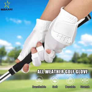Gants de golf sans doigts pour femmes, une paire, design à doigts ouverts, respirants, absorbant la transpiration par temps chaud et humide, taille ajustée - Product Image 5