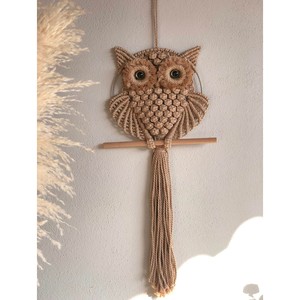 Décoration murale en macramé en jute artisanale avec accents en céramique - Vente en gros - Product Image 4