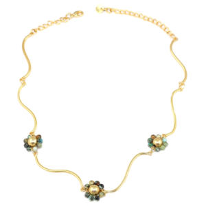 Collar de Cadena Chapado en Oro de 18K con Gema de Turquesa Africana de Estilo Clásico y Forma Elegante, Cristal Curativo, Piedra de Nacimiento, Joyería para Mujer - Product Image 2