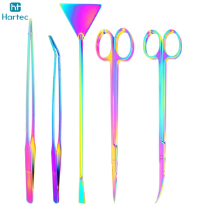 Juego de Herramientas de Acuarios de Acero Inoxidable Duradero, Tijeras para Plantas Acuáticas, Pinzas Curvas, Espátula para Sustrato - Product Image 1