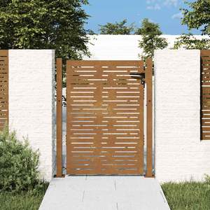 Puerta de Jardín de Acero Corten de 39.4x59.1 con Diseño Cuadrado para Cercas, Enrejados y Portones - Product Image 1