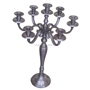 Portavelas de Metal de aluminio para decoración del hogar, soporte de mesa, antiguo, francés, siete brazos - Product Image 1