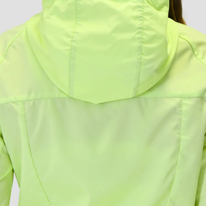 <b>Women's</b> Lime Green Hooded Windbreaker <b>Jacket</b> Full Sleeve Zipper Closure Lightweight <b>Spring</b> Outdoor Blouson Style - Product Image 4