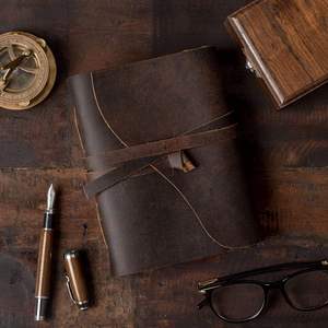 Eco Friendly Genuine Leather <b>Journal</b> Handmade Deckle Edge Paper Blank Vintage Spell Book <b>Writing</b> Diary Sketchbook Office School - Product Image 2