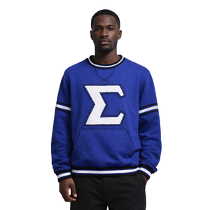 Maglione Blu Phi Beta Sigma in Ciniglia con Design Classico, Comfort e Stile Premium per Fraternità Greche - Product Image 1