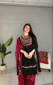 Custom Afghani Casual <b>Dresses</b> Elegant Bohemian Ethnic Embroidered Maxi Outfit for Women Wholesale Supplier - Product Image 3