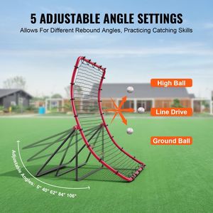 Rete di Rimbalzo per Allenamento Baseball e Softball 4 x 5,5 piedi, Attrezzatura per il Ritorno della Palla - Product Image 3