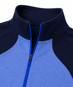 Women Navy Blue Heather Blue Quarter Zip Equestrian Base Layer Riding Shirt Breathable Stretch Training <b>Top</b> Custom OEM ODM - Product Image 5