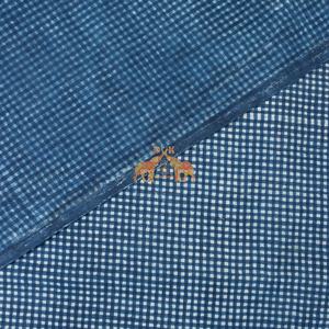 Tela de Algodón Hecha a Mano en India con Estampado de Bloques, Diseño a Cuadros Índigo, Versátil y Multiusos para Ropa de Niños - Product Image 5