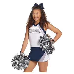 Uniforme de cheerleading personnalisé, couleurs et logo sur mesure, tissu 320g, nouveau design, vente en gros, haute qualité, uniforme de cheerleading sans manches pour adultes - Product Image 3