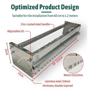<b>Tile</b> <b>Leveling</b> Notched Trowel Adjustable Length 500-1100mm Stainless Steel Adhesive Spreader Sawtooth DIY Industrial ODM - Product Image 3