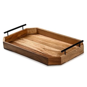 Bandeja Decorativa de Madera de Acacia Natural Moderna y Ecológica con Asas, para Servir en Hoteles, Restaurantes y Fiestas, Venta al Por Mayor Personalizada - Product Image 2