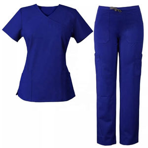 Uniformes Médicos Profesionales Ligeros de Algodón 100% Antiarrugas para Enfermeras - Conjunto de Blusa y Pantalón para Spa - Product Image 2