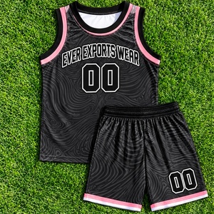 Ensemble de maillot et short de basketball noir avec bordure rose, uniforme de basketball personnalisé avec nom d'équipe et numéro de joueur sur mesure, fabriqué sur commande - Product Image 1