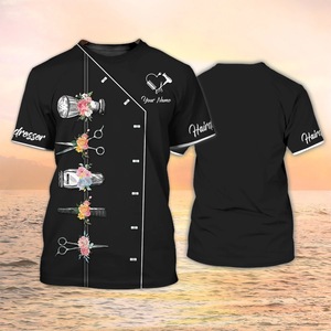 Fashion Collection Wholesale New Arrival Barber Shop Uniform Hair Eco-friendly Design Shirt <b>top</b> Adjustable Barber Salon Dress - Product Image 2