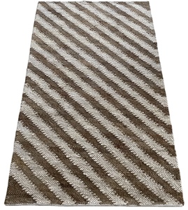 TENDANCE MODERNE INDIEN TISSÉ À LA MAIN JUTE COTON TISSÉ À PLAT TAPIS ANTIDÉRAPANT DHURRIE pour PORTE DE CUISINE À LA MAISON avec RAYURES - Product Image 1
