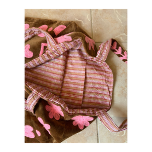 กระเป๋าโท้ทกำมะหยี่พรีเมียมลายปักสุดหรู พร้อมดีไซน์นุ่มนวล เหมาะสำหรับการเดินทาง ช้อปปิ้ง งานปาร์ตี้ หรือเป็นของขวัญสำหรับผู้หญิง - Product Image 4