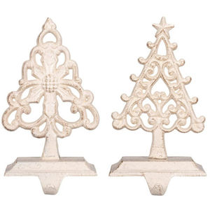 Creative Silver Christmas <b>Stocking</b> Hooks Metal Christmas Tree <b>Stocking</b> <b>Hanger</b> With Star Festive Accessory Mantle Decor Hook - Product Image 2