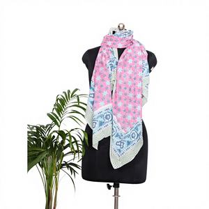 Wholesale Cotton Floral Hand Block Print Sarong Pariyo Bikini Cover Up Lightweight Beach <b>Wrap</b> <b>Scarf</b> Women Fashion - Product Image 1