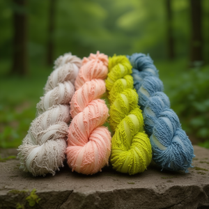 Fil en coton recyclé effet frisé – Teint à la main, idéal pour le tricot, le tissage et le crochet - Product Image 3